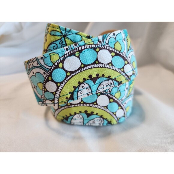 Vera Bradley Peacock Paisley Or Floral Reversible Fabric Belt Green Blue Boho - Picture 2 of 9